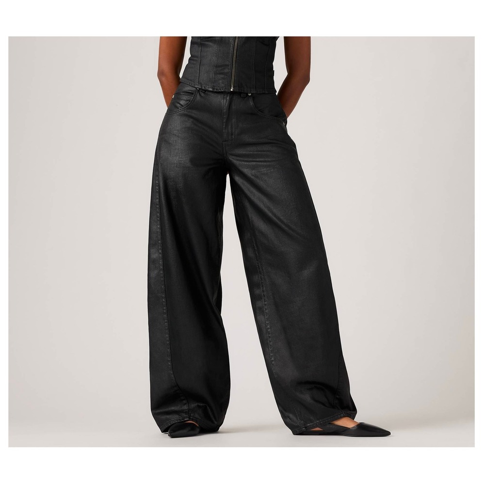 Levi's Premium Super Baggy Barrel Women's 26x30 Jeans Washed Black Mid Rise